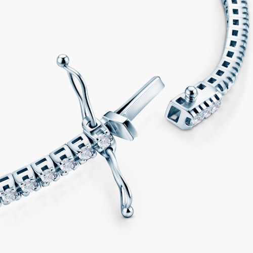 Bransoletka tenisowa Luminy 3,0mm: białe złoto, białe szafiry
